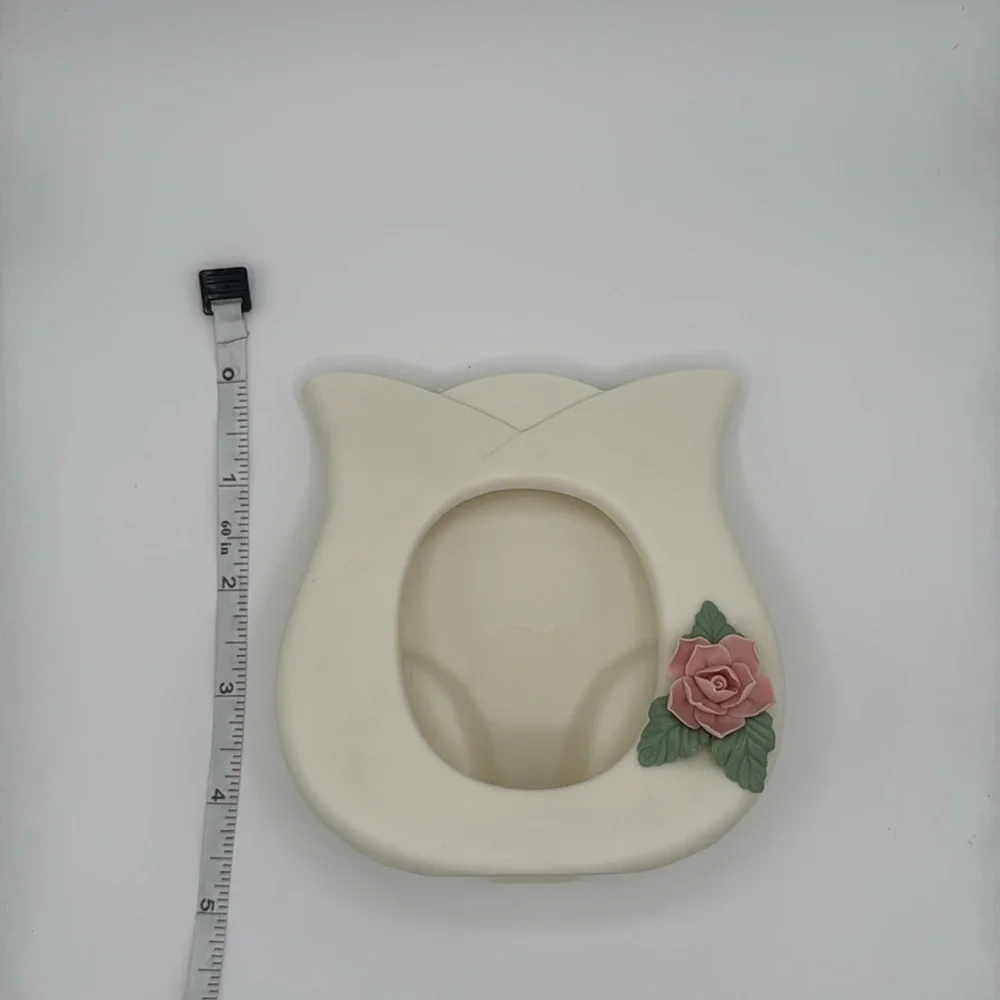 Jamestown Bisque Porcelain Tea Rose Photo Frame